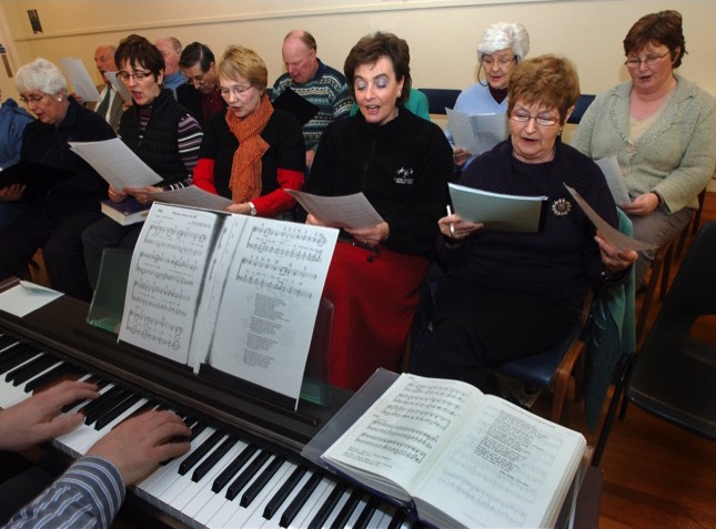 Christmas choir practice with Colin hands